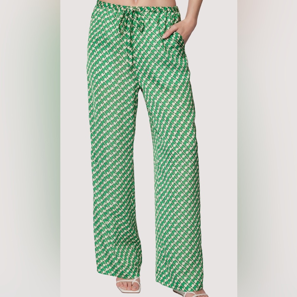 Lost + Wander Green Patterned Pants - image 1